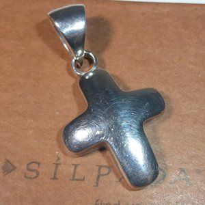 Silpada S0437 Sterling Silver Puffy Cross Pendant .925